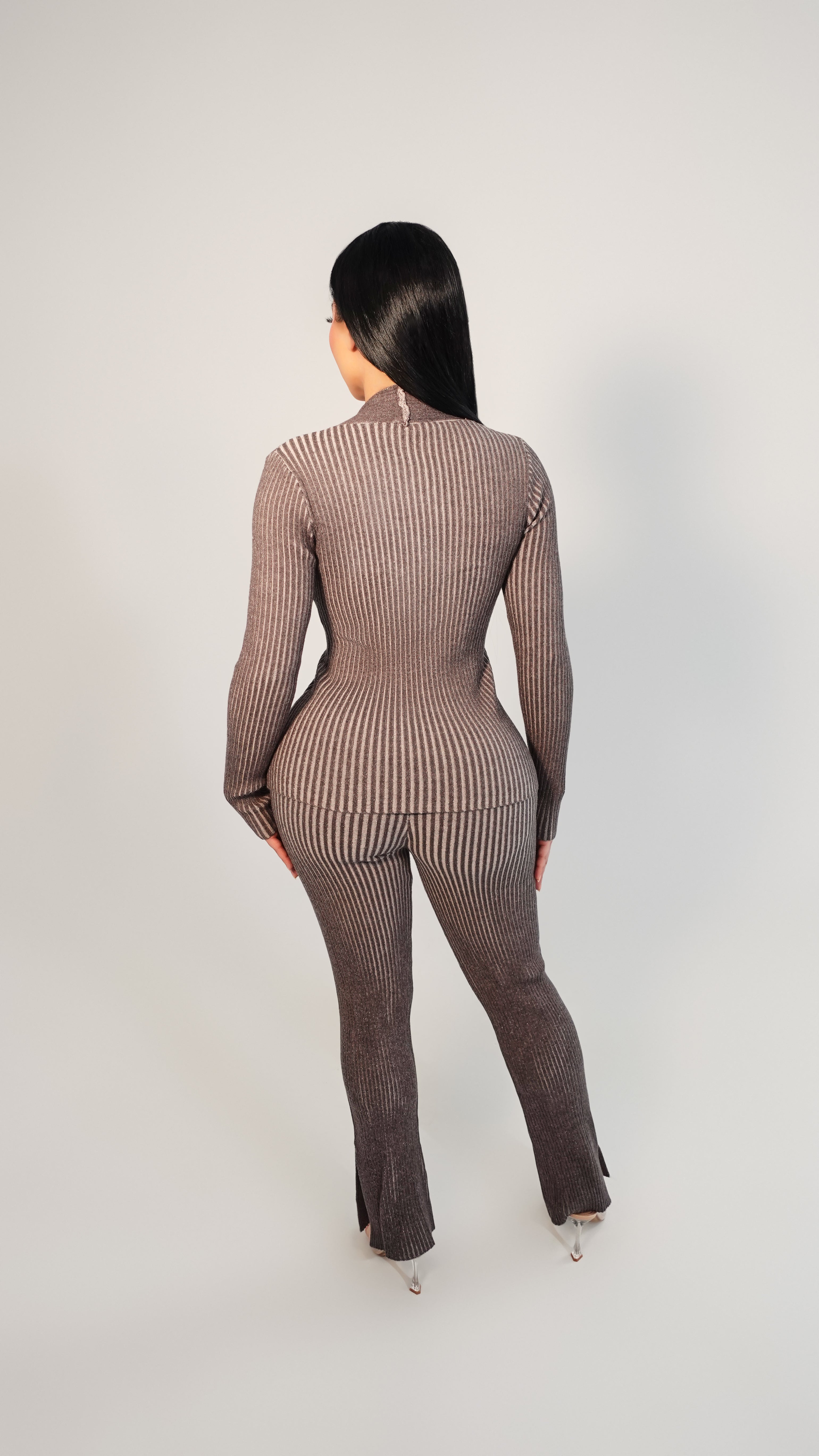 ASH RIBBED PANT SET